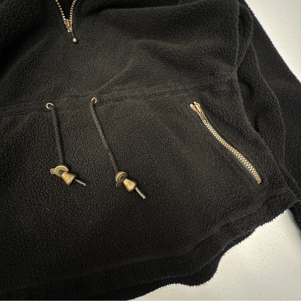 Travelsmith Fleece Pullover Women's Size Small Black Draw String Waist - Picture 4 of 10